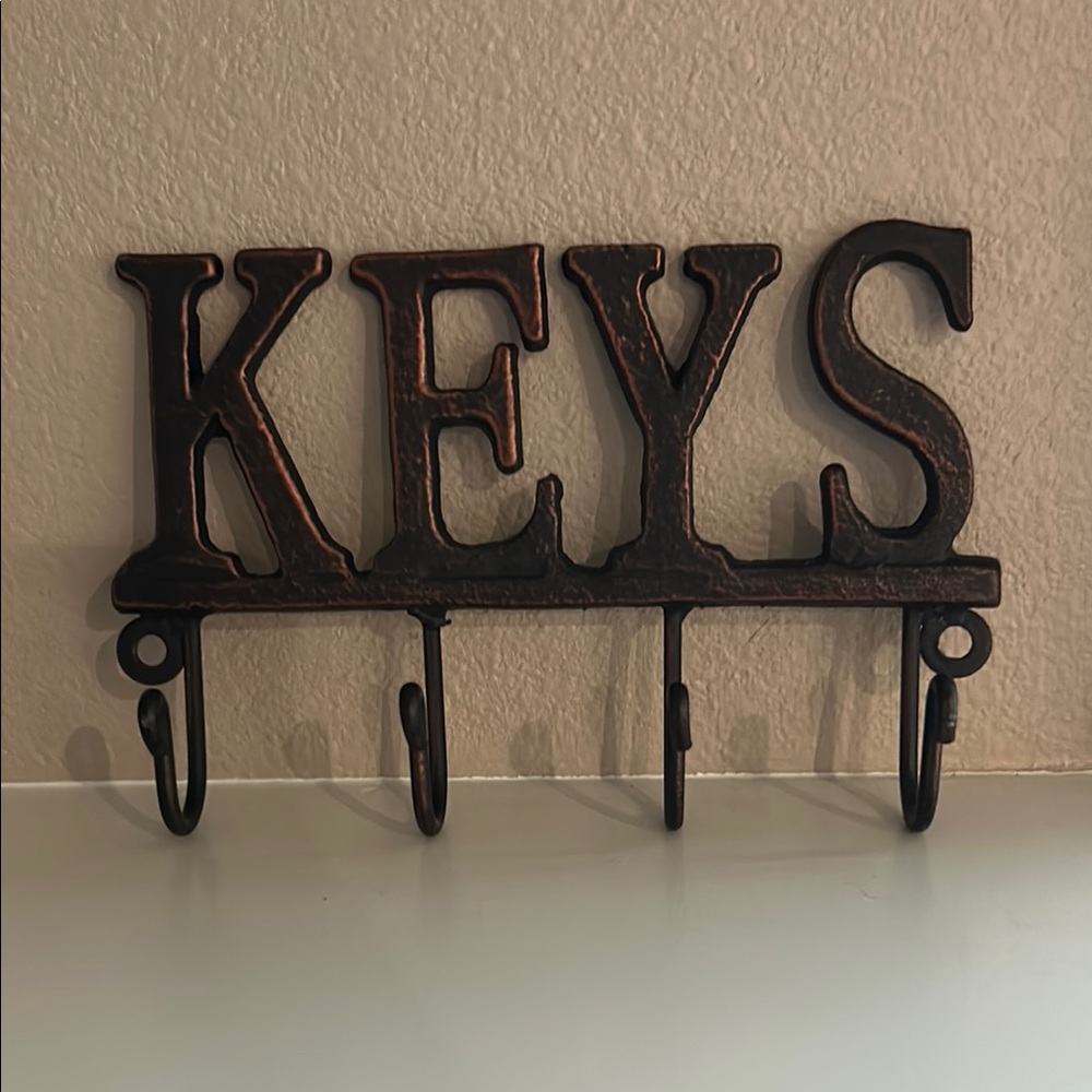 Rustic Bronze Key Holder Wall Decor